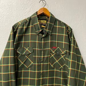 Dixxon Flannel Company Flysouljah Plaid Shirt Mens Large Green  BLK FLYS